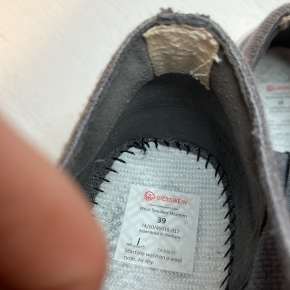 Giesswein Wool Sneaker Grey Sz 39 US 8 - Picture 9 of 10